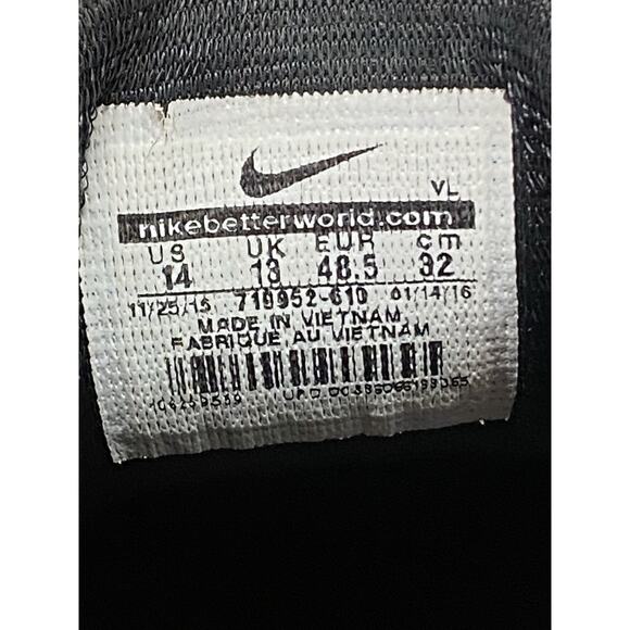 NIKE ALPHA SHARK MEN\'S Size 14 FOOTBALL CLEATS 719952-610 Red Black White EUC